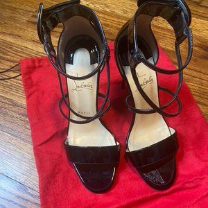 Christian Louboutin Choca Criss Sandal Black Patent Leather